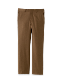 Wool Flannel Solid Pants - Brown