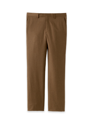 Wool Flannel Solid Pants - Brown