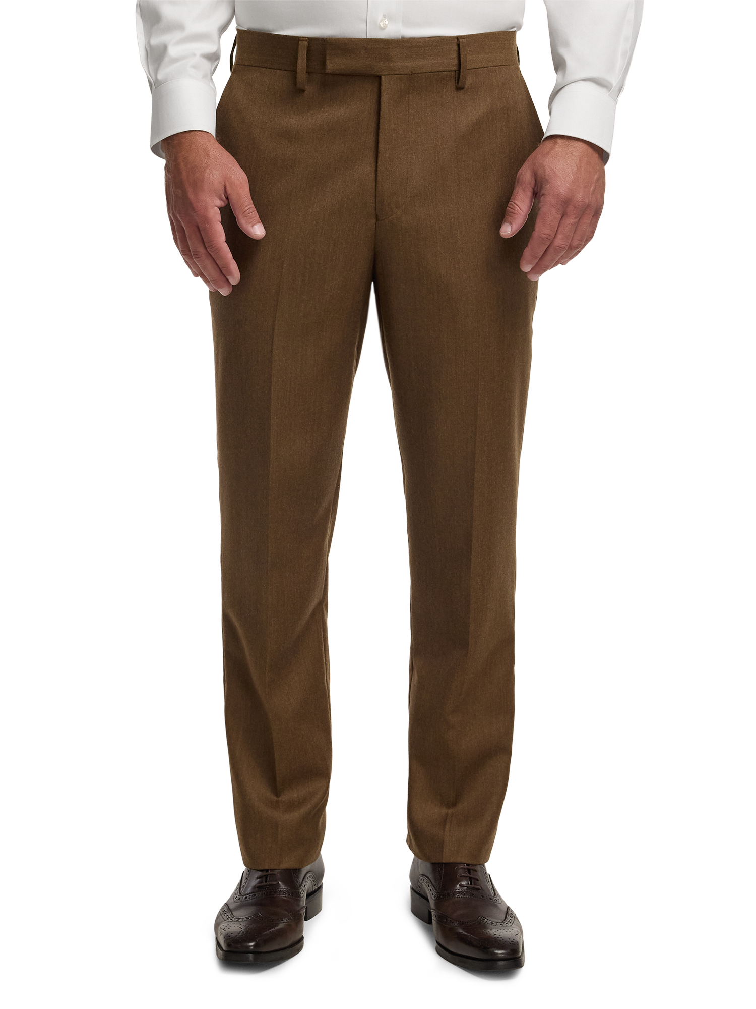 Alternate Image of Wool Flannel Solid Pants-1#model_flat front