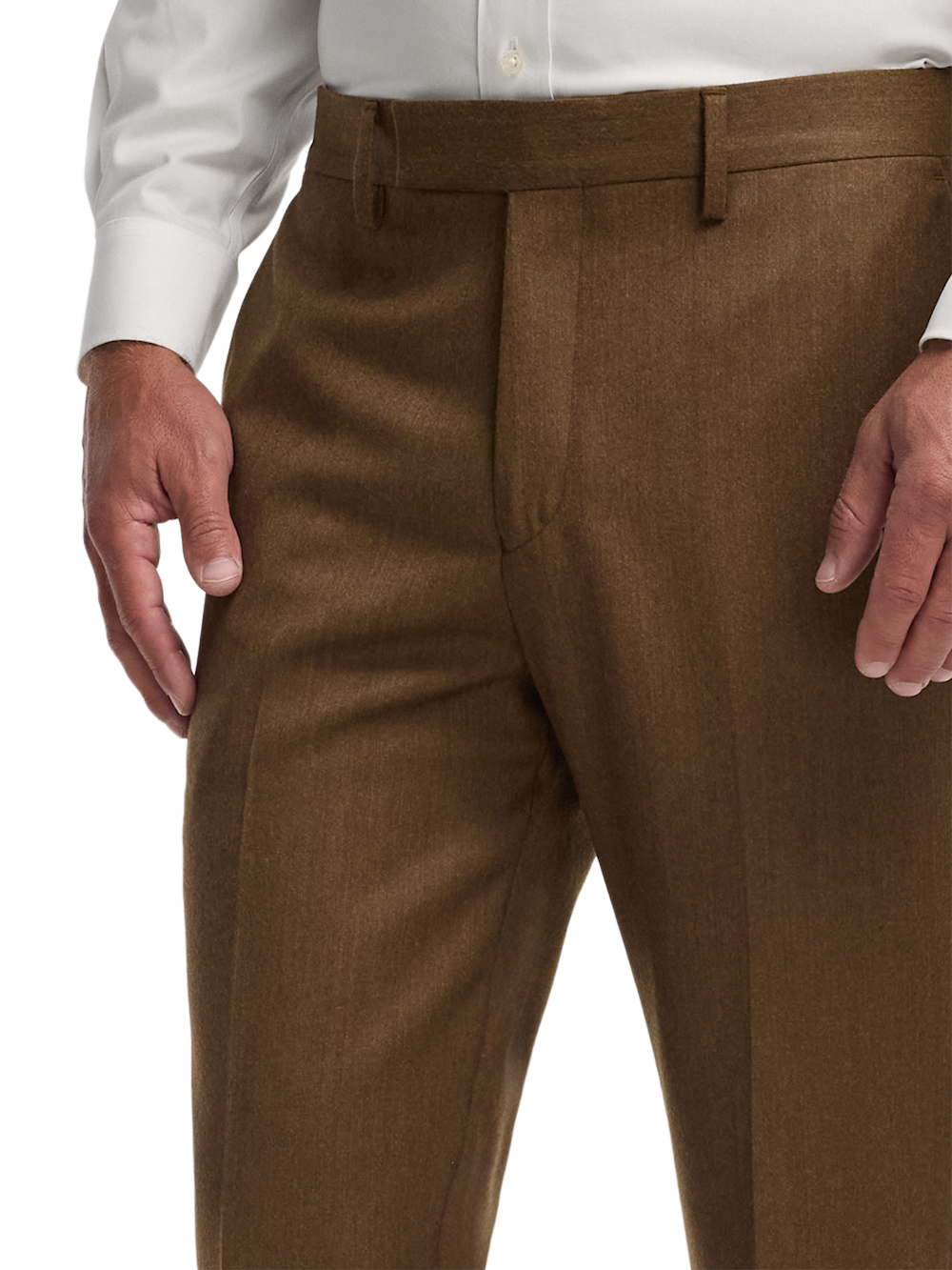 Alternate Image of Wool Flannel Solid Pants-2#model_flat front