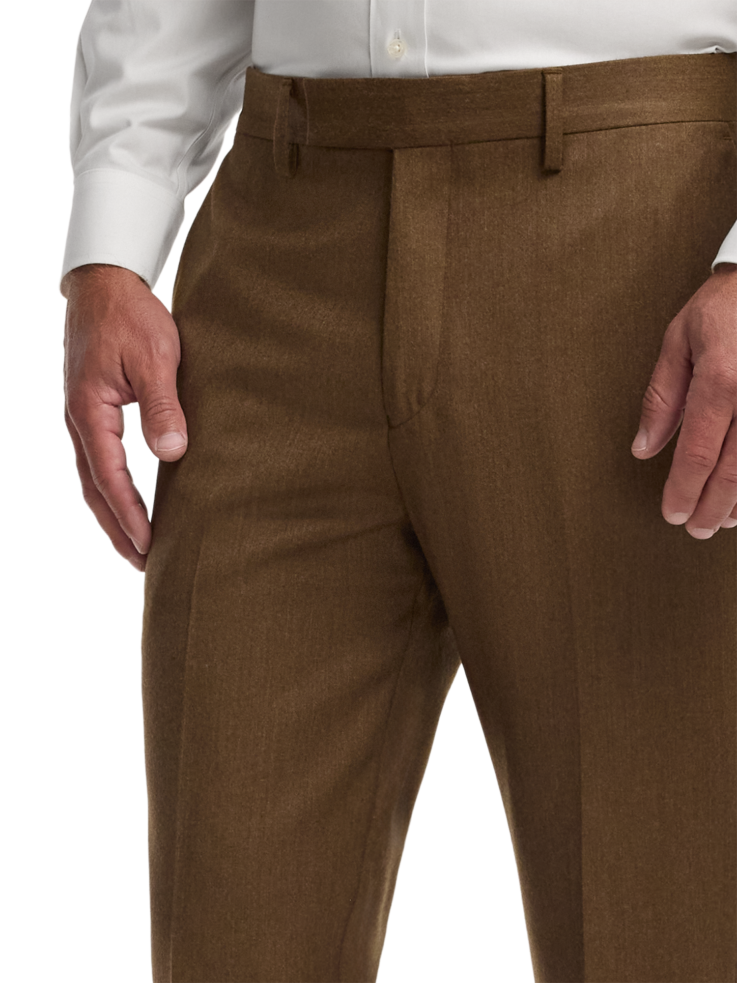 Alternate Image of Wool Flannel Solid Pants-2#model_flat front