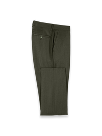 Wool Flannel Solid Pants - Dark Green