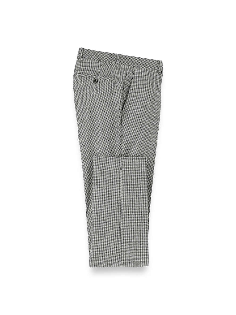 Product Image of Wool Flannel Houndstooth Pants-Black#model_flat front