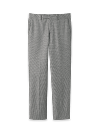Wool Flannel Houndstooth Pants - Black
