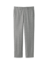 Wool Flannel Houndstooth Pants - Black