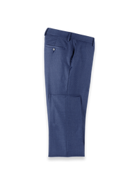 Wool Flannel Houndstooth Pants - Blue