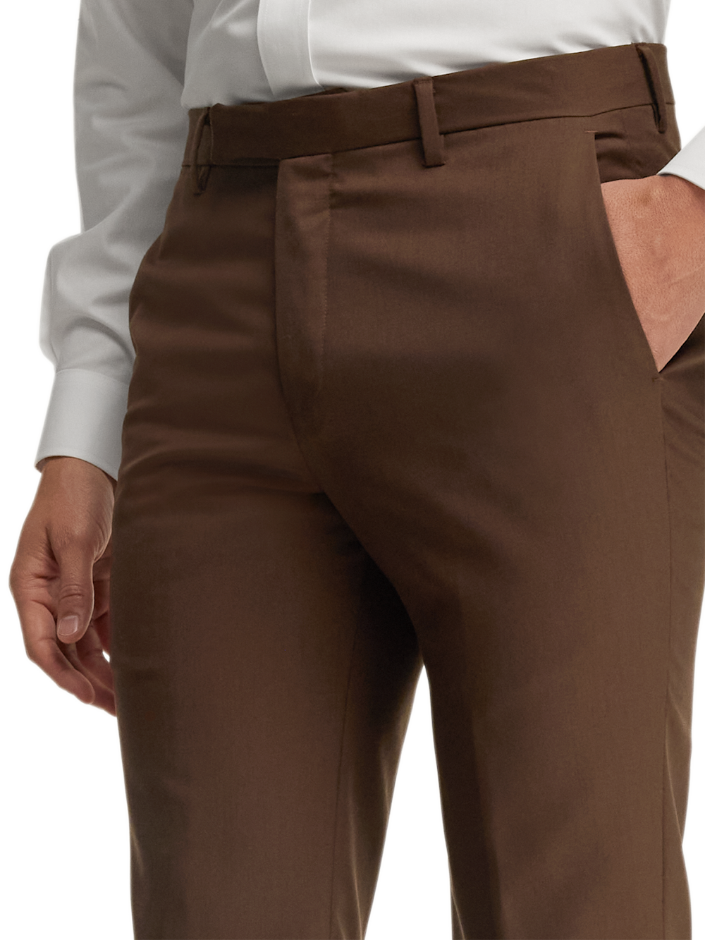 Wool Gabardine Pants - Brown Flat Front / 46 Wool Gabardine Pants - Brown Flat Front / 46