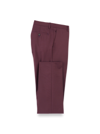 Wool Gabardine Pants - Burgundy