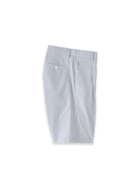 Cotton Seersucker Shorts - Dark Blue/white