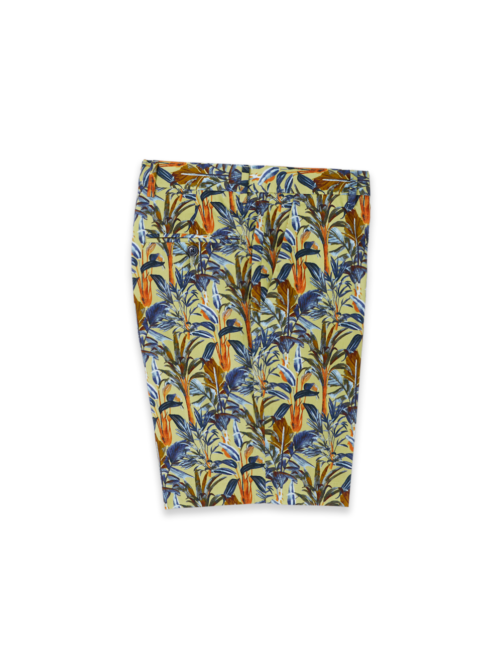 Product Image of Cotton Printed Flat Front Shorts-Green Multi