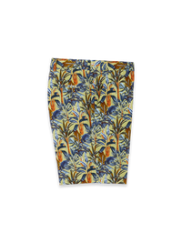 Cotton Printed Flat Front Shorts - Green Multi