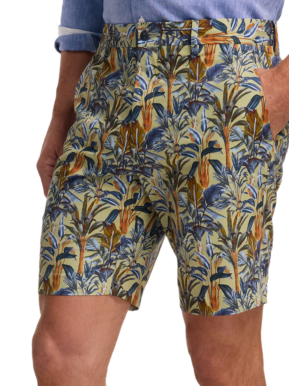 Alternate Image of Cotton Printed Flat Front Shorts-2
