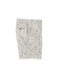 Cotton Printed Flat Front Shorts - Ivory Multi