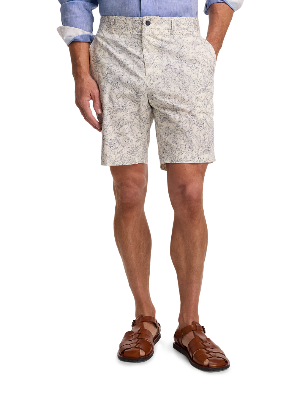 Alternate Image of Cotton Printed Flat Front Shorts-1
