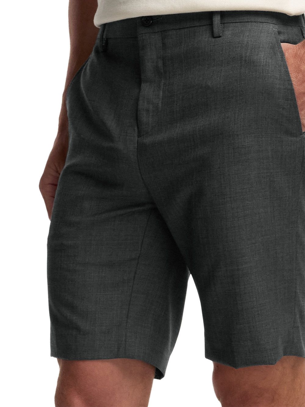 Alternate Image of Wool Sharkskin Flat Front Shorts-2