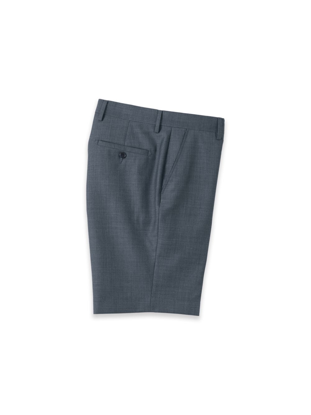 Product Image of Wool Sharkskin Flat Front Shorts-Blue