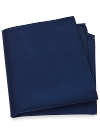 Solid Twill Silk Pocket Square - Navy
