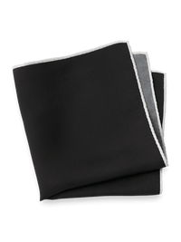 Solid Silk Pocket Square - Black