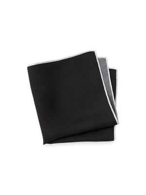 Solid Silk Pocket Square - Black