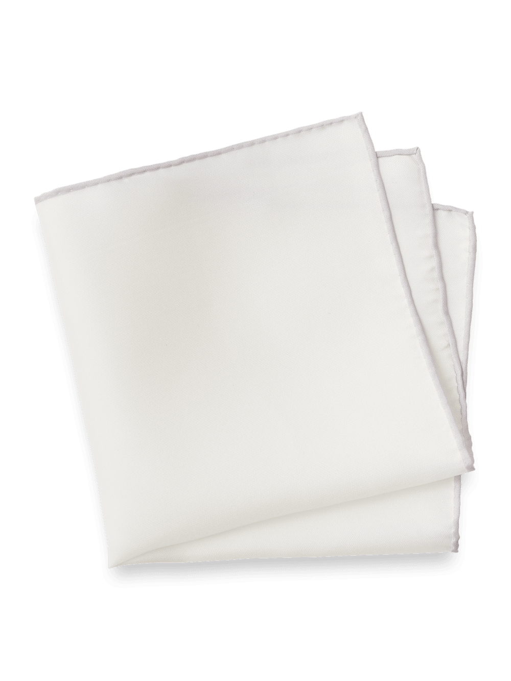 Product Image of Solid Silk Pocket Square-White