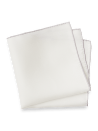 Solid Silk Pocket Square - White