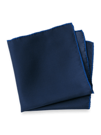 Solid Silk Pocket Square - Navy