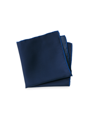 Solid Silk Pocket Square - Navy