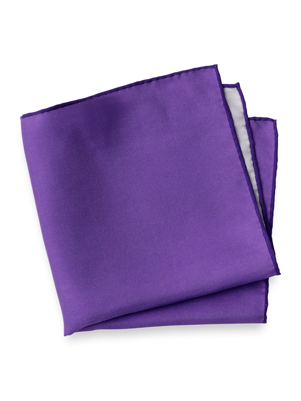 Product Image of Solid Silk Pocket Square-Purple