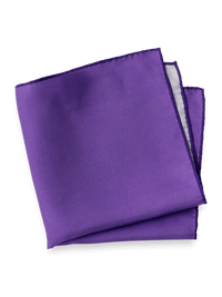 Solid Silk Pocket Square - Purple