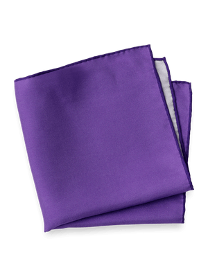 Solid Silk Pocket Square - Purple