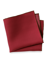 Solid Silk Pocket Square - Burgundy