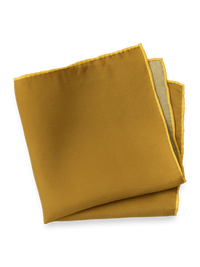 Solid Silk Pocket Square - Gold
