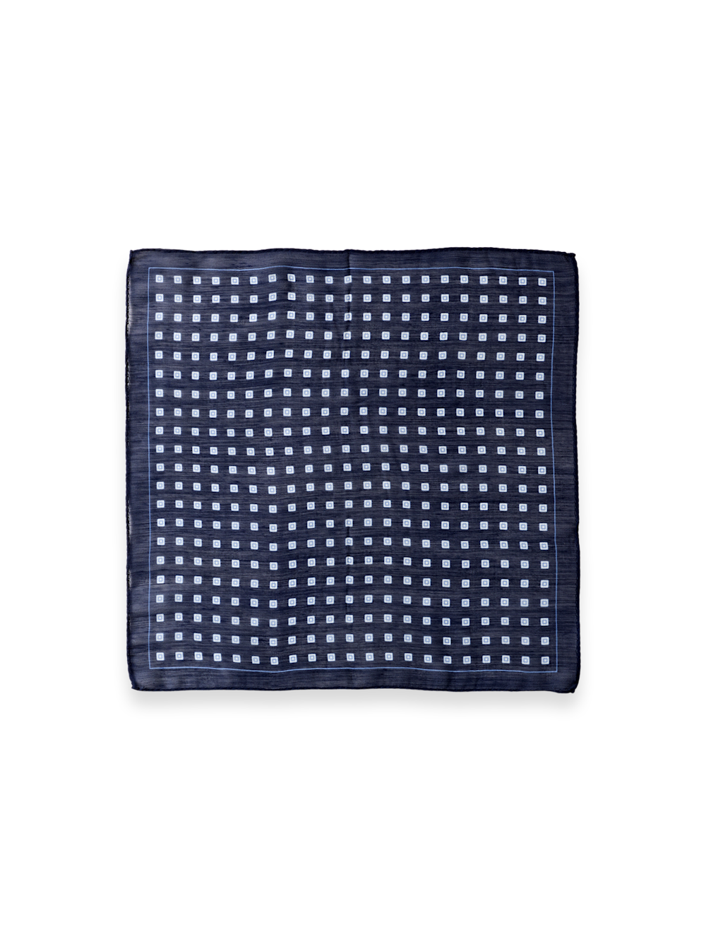 Alternate Shot of Men's Navy Medallion Pocket Squares  - 1