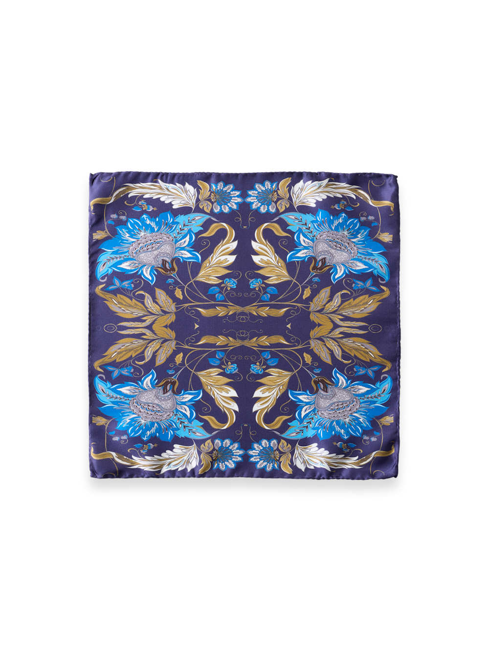 Alternate Shot of Men's Navy Multi Floral Pocket Squares  - 1