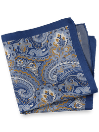 Paisley Silk Pocket Square - Blue Multi
