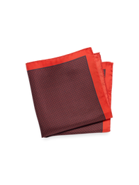 Dot Silk Pocket Square - Black/red