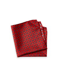 Paisley Silk Pocket Square - Red