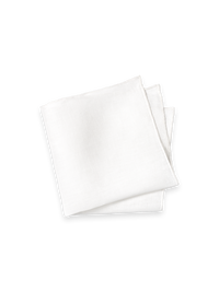 Solid Linen Pocket Square - White