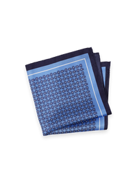 Paisley Silk Pocket Square - Blue/navy