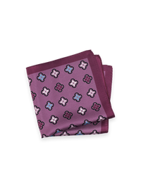 Medallion Silk Pocket Square - Purple Multi