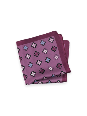 Medallion Silk Pocket Square - Purple Multi