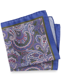 Paisley Silk Pocket Square - Blue Multi