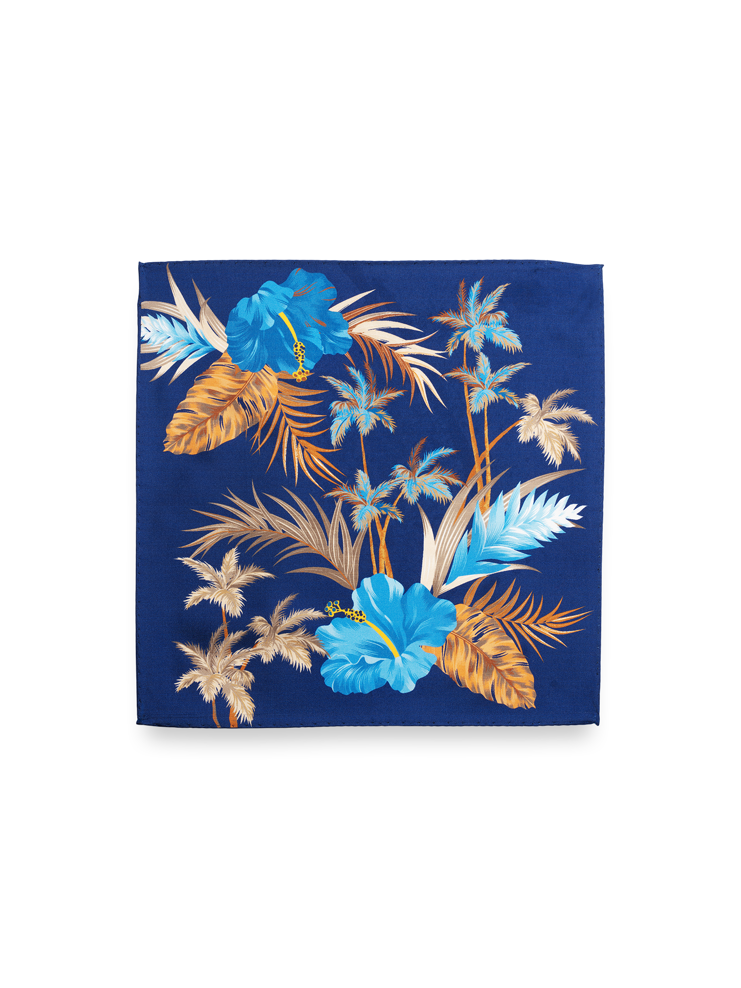 Floral Silk Pocket Square - Blue Multi
