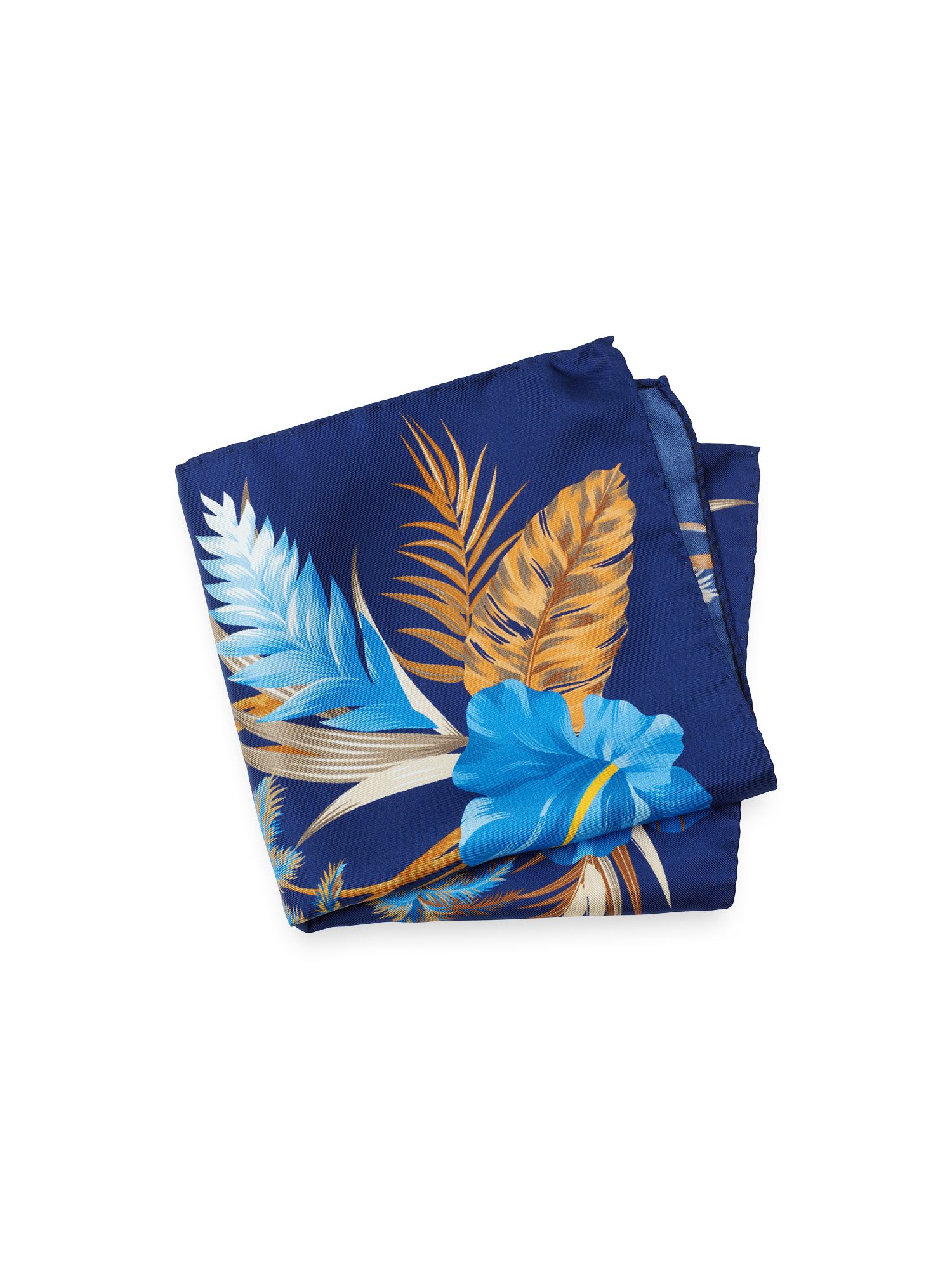 Floral Silk Pocket Square - Blue Multi