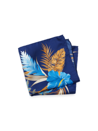 Floral Silk Pocket Square - Blue Multi