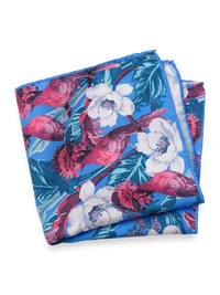 Floral Silk Pocket Square - Blue Multi