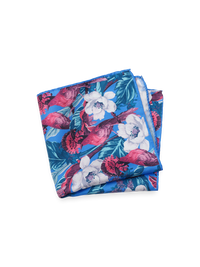 Floral Silk Pocket Square - Blue Multi