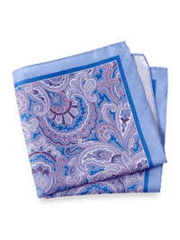 Paisley Silk Pocket Square - Blue Multi