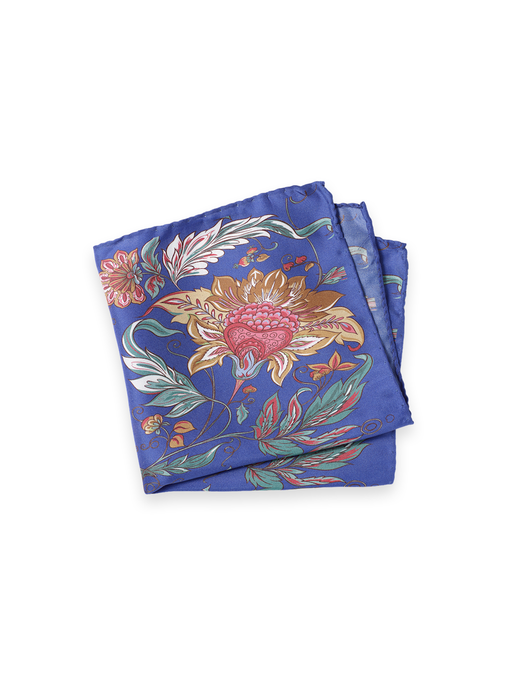 Product Image of Floral Silk Pocket Square-Blue Multi