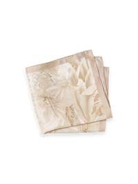 Botanical Silk Pocket Square - Tan